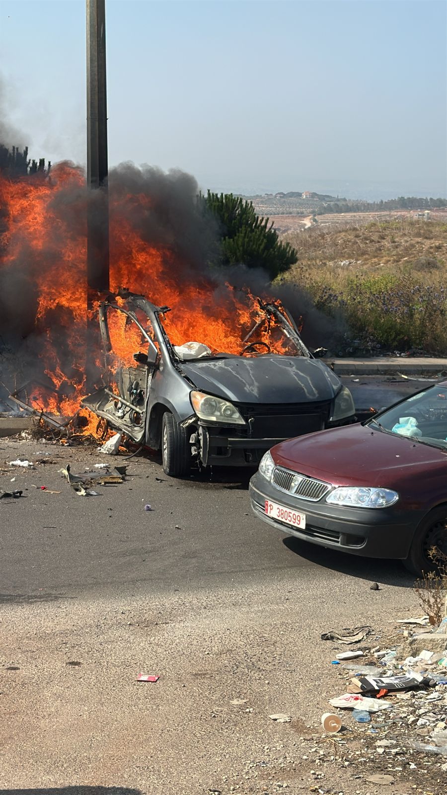 بالصورة: مسيّرة إسرائيلية تستهدف سيارة في منطقة ‎كفردجال بقضاء النبطية جنوبي لبنان