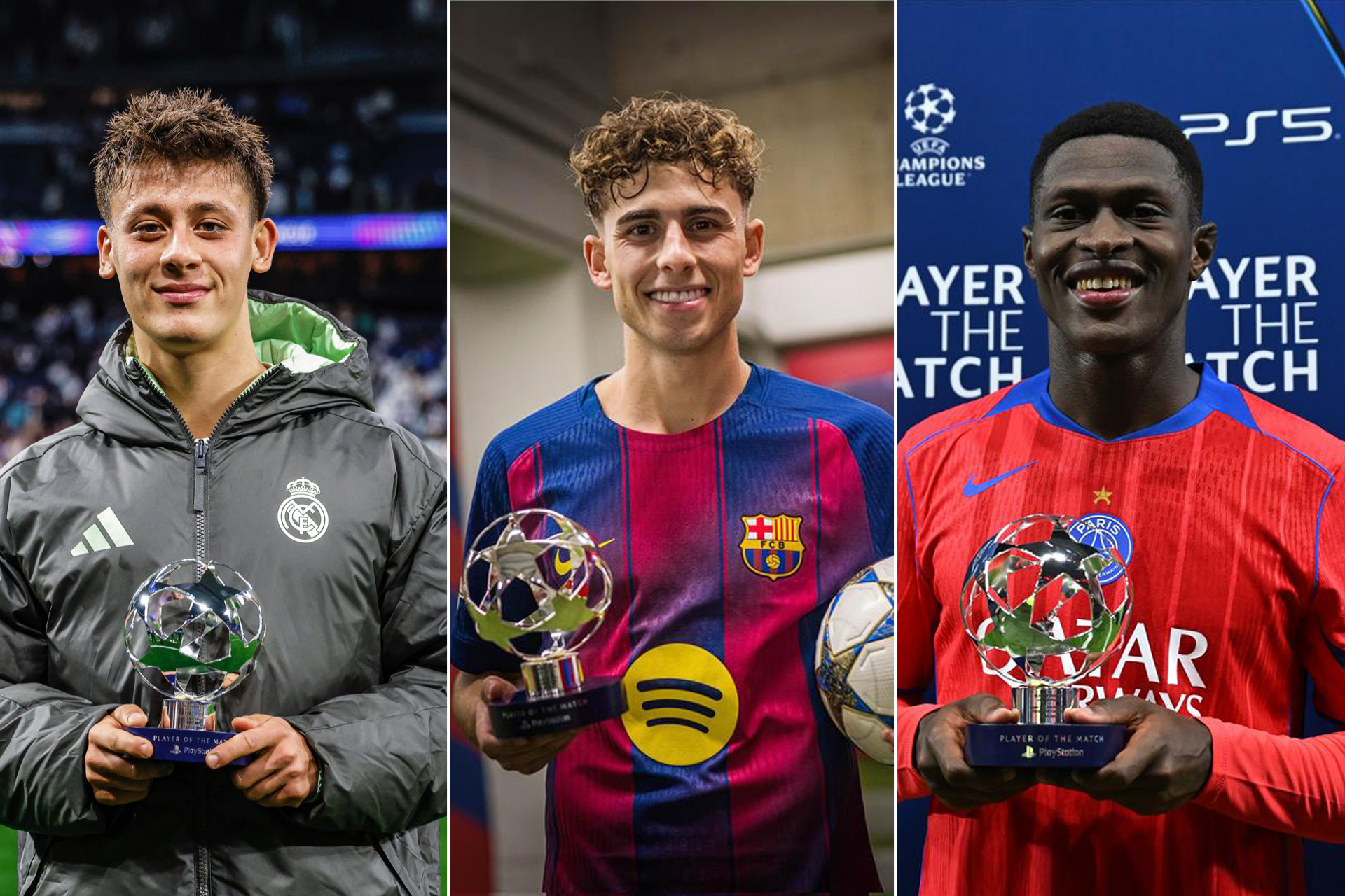 الفائزون بجائزة رجل المباراة في الجولة الثالثة من أبطال أوروبا 2025-2026