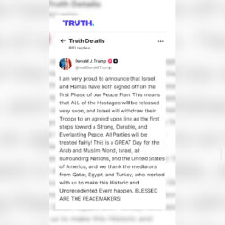 شاهد.. ترامب يعلن المرحلة الأولى من خطة السلام في غزة