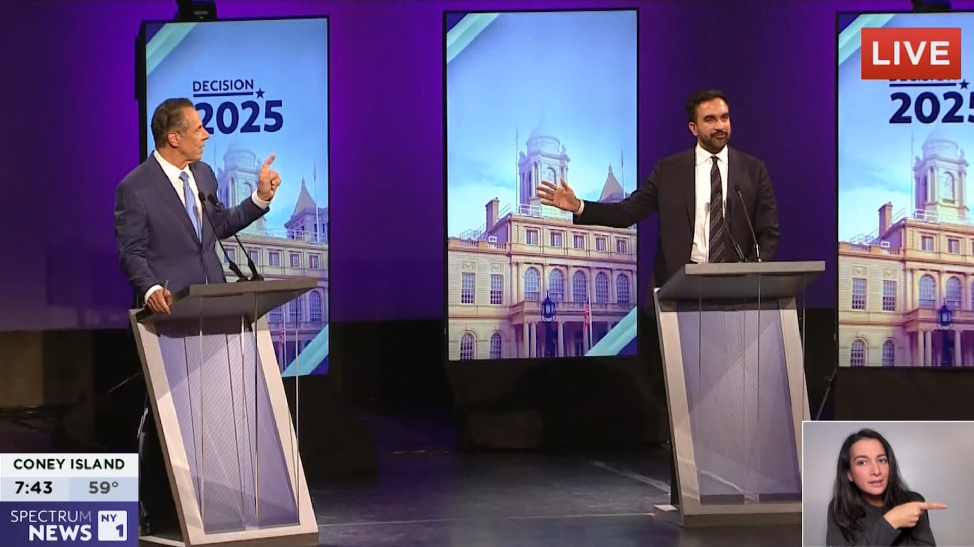 صدام حاد بين زهران ممداني وأندرو كومو في مناظرة الترشح لمنصب عمدة مدينة نيويورك