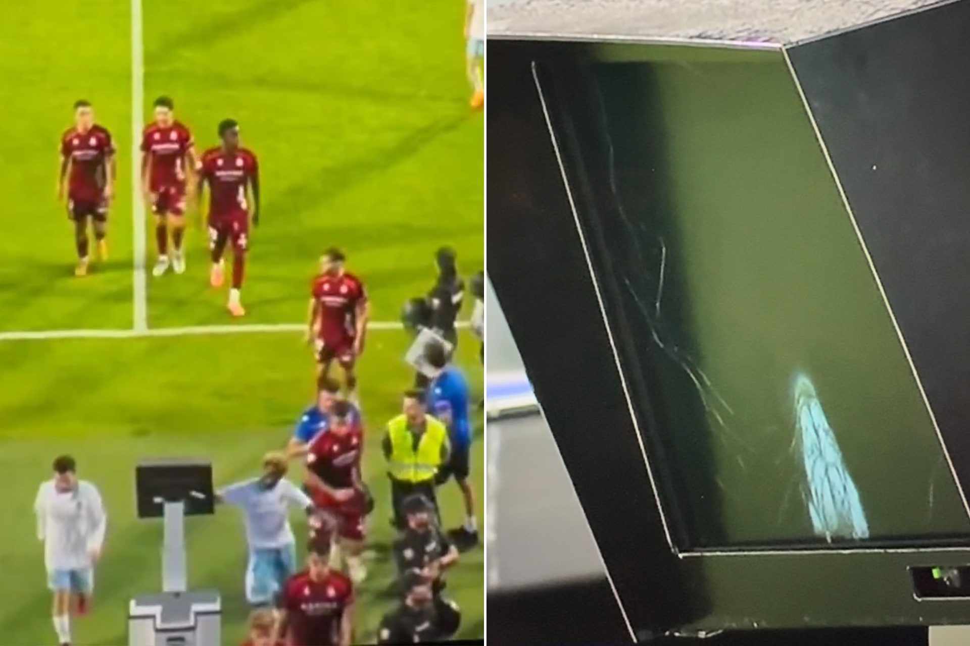 شاهد.. طرد لاعب بسبب تحطيمه شاشة "الفار"