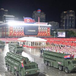 North Korea holds military parade, shows off new intercontinental missile