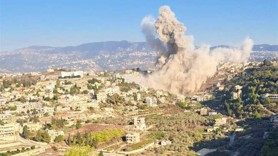 A powerful airstrike hits Bnaafoul in southern Lebanon’s Sidon district