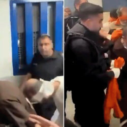 مقطع مصور يظهر تنكيل الاحتلال بالأسرى المزمع الإفراج عنهم