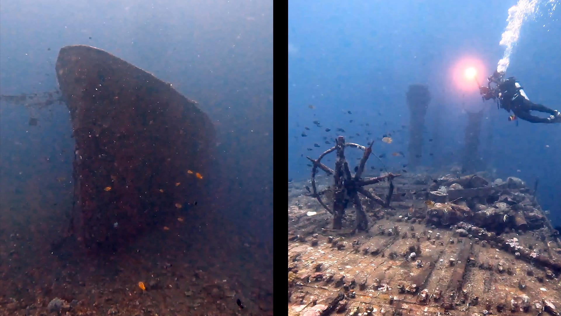 عراقي يستكشف حطام سفينة من زمن الحرب العالمية الثانية في بالي