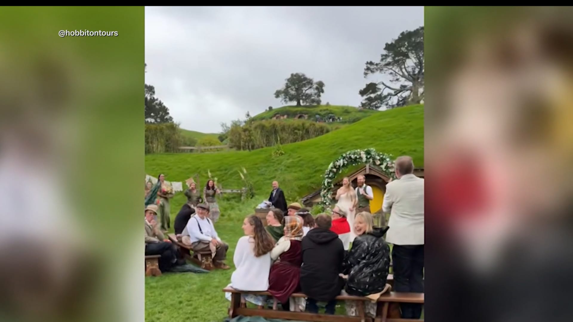 ماذا حدث عندما ظهر هذا النجم الهوليوودي فجأة بحفل زفاف مستوحى من فيلم شهير بنيوزيلندا؟