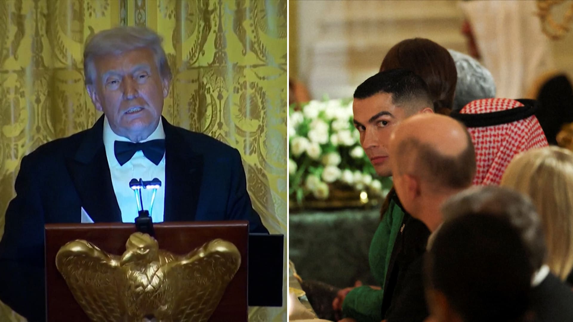 "ابني من أشد معجبي رونالدو".. شاهد كيف أشاد ترامب أمام محمد بن سلمان بنجم الكرة البرتغالي