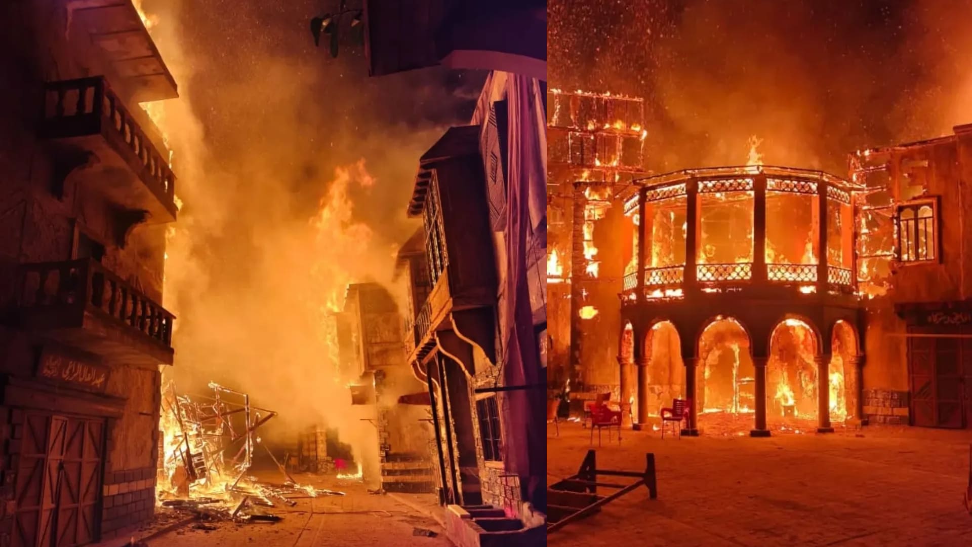 قدّرت الخسائر بـ 1,5 مليون دولار.. حريق يلتهم ديكورات المسلسل السوري "النويلاتي"
