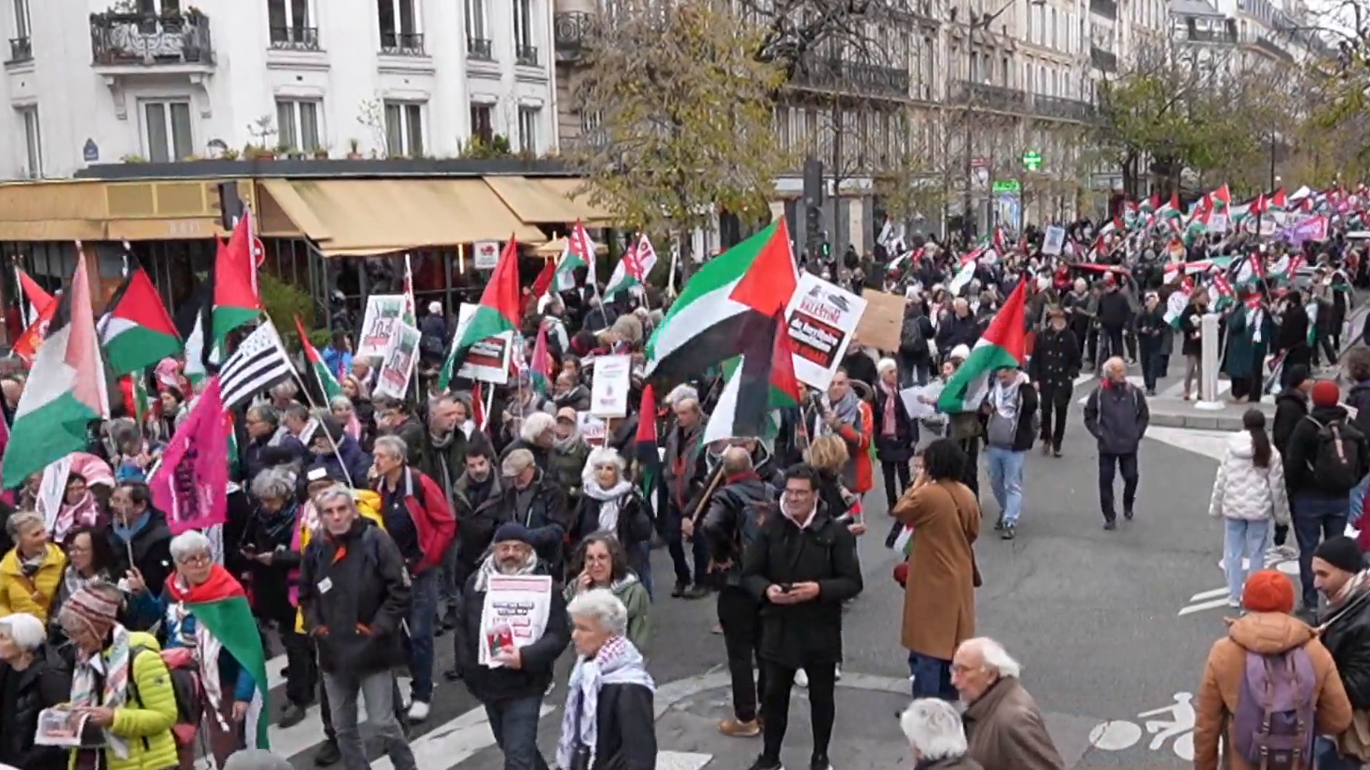 مظاهرة للتضامن مع الشعب الفلسطيني في فرنسا
