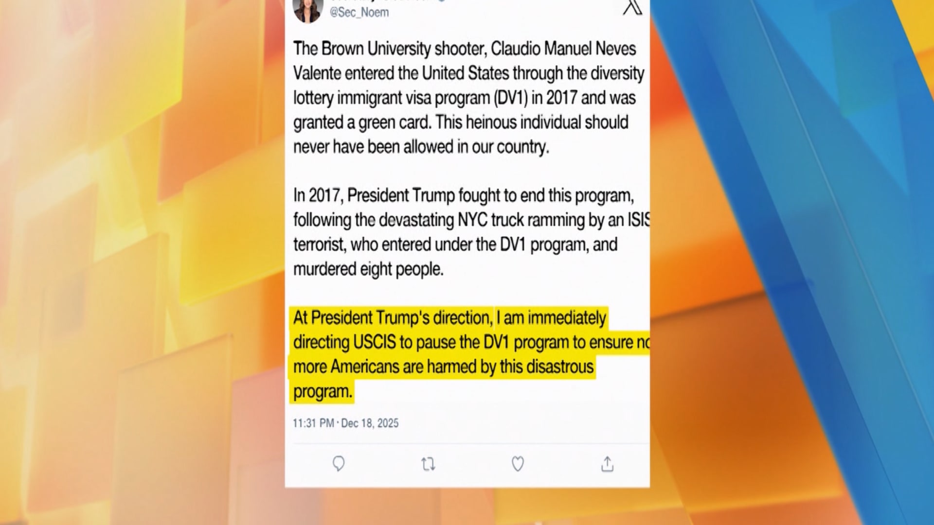 لأجل غير مسمى.. إدارة ترامب توقف برنامج تأشيرة التنوع بعد حادثة جامعة براون