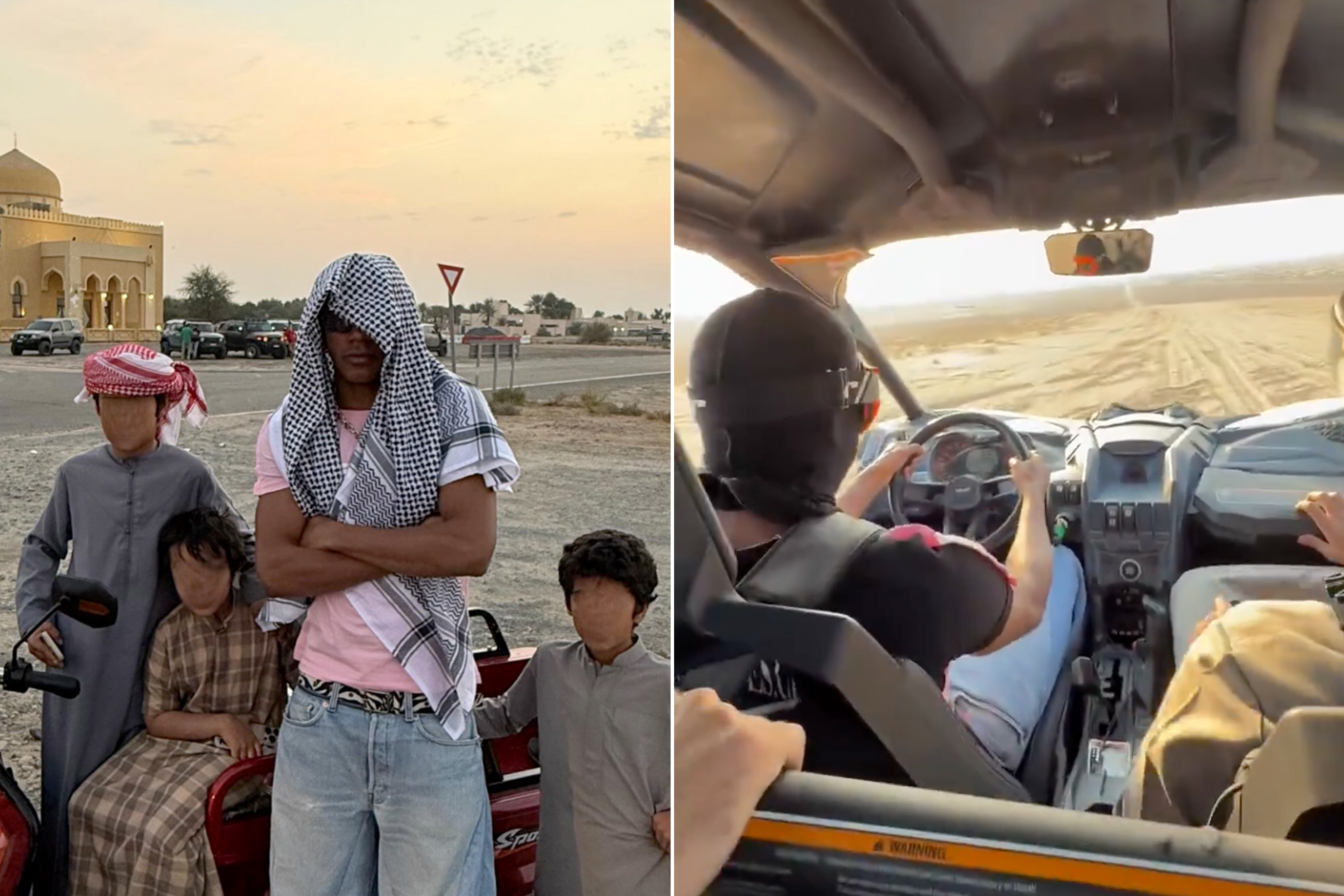 شاهد.. مهارات لامين جمال في القيادة وسط الكثبان الرملية