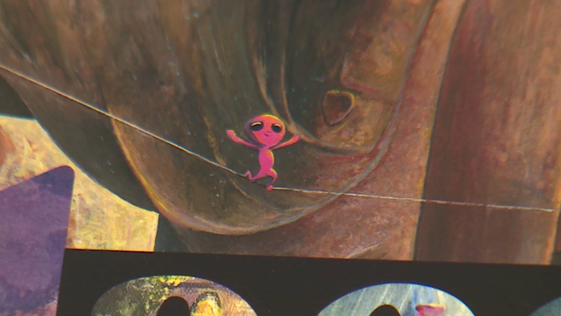 كائن فضائي ورديّ اللون أضافه فنان إلى لوحاته يُشعل الإنترنت.. لماذا؟