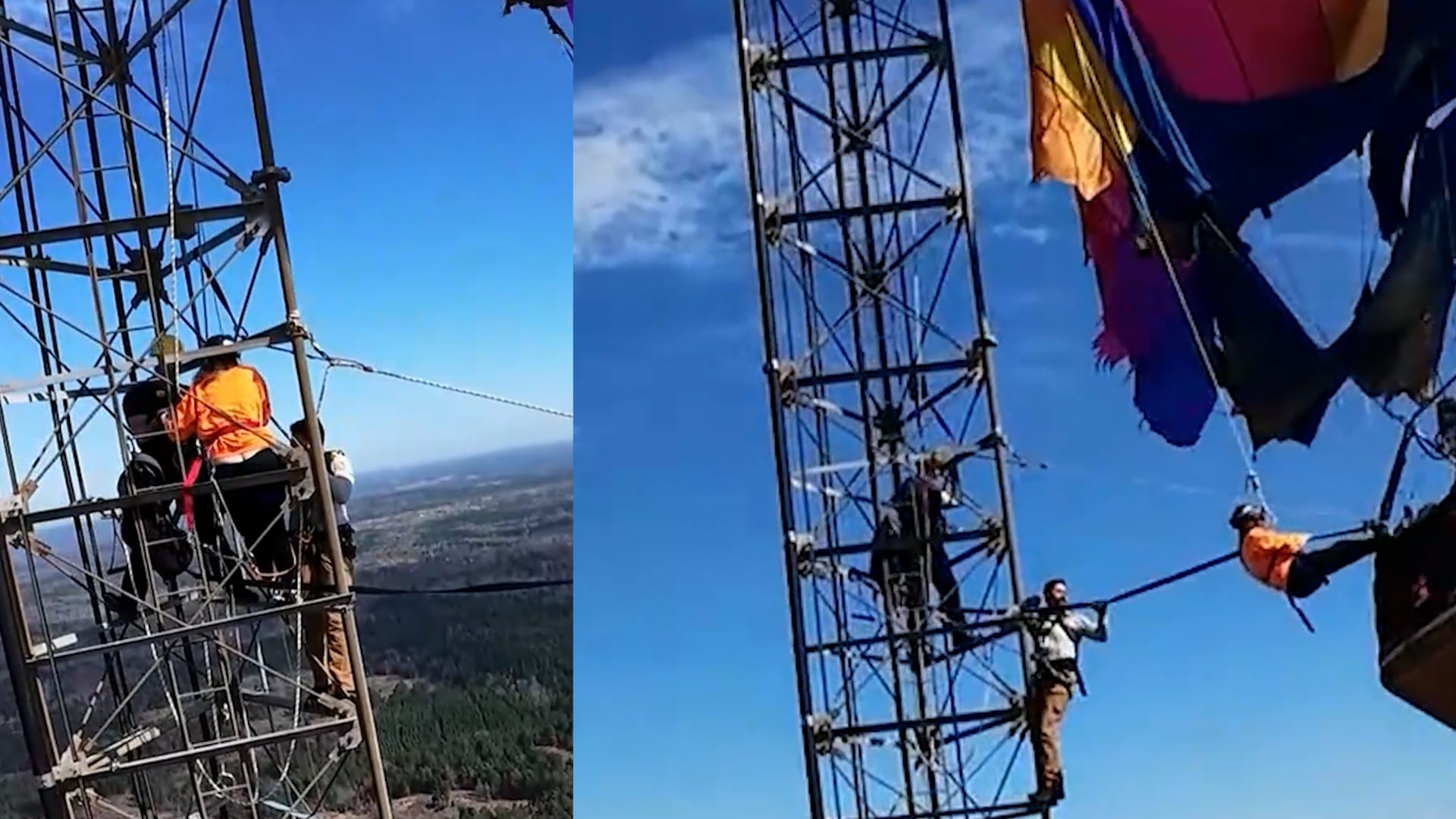 إنقاذ ركاب منطاد على ارتفاع 280 مترًا فوق سطح الأرض