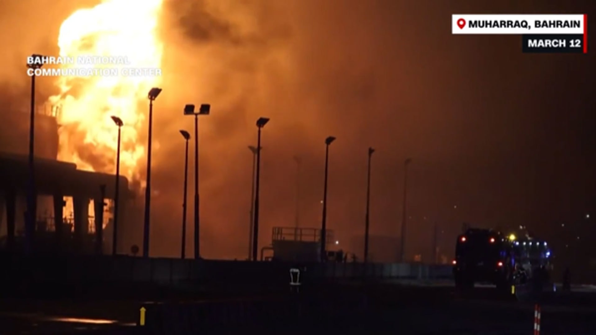 البحرين.. فيديو يكشف نتيجة هجوم إيراني على مستودع وقود