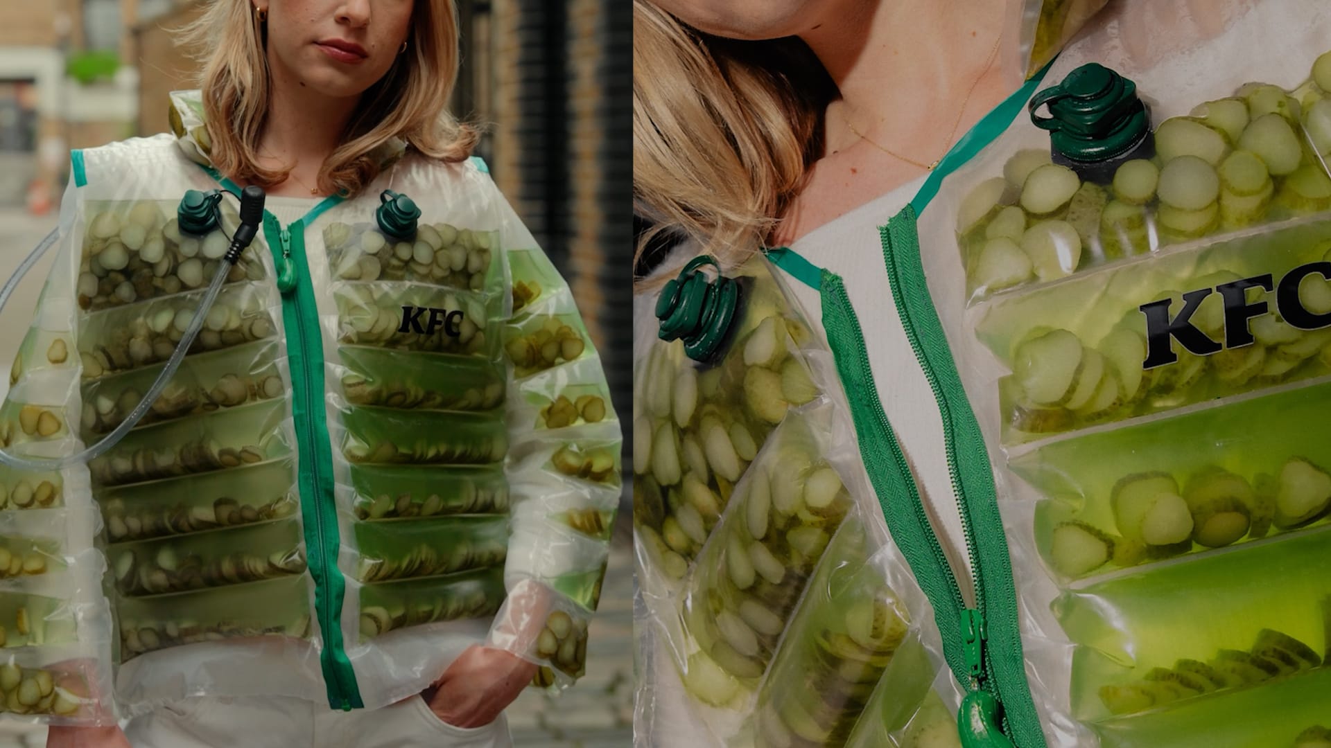 سترة محشوة بالمخلل ومحلول أخضر من "كنتاكي".. ما قصتها؟