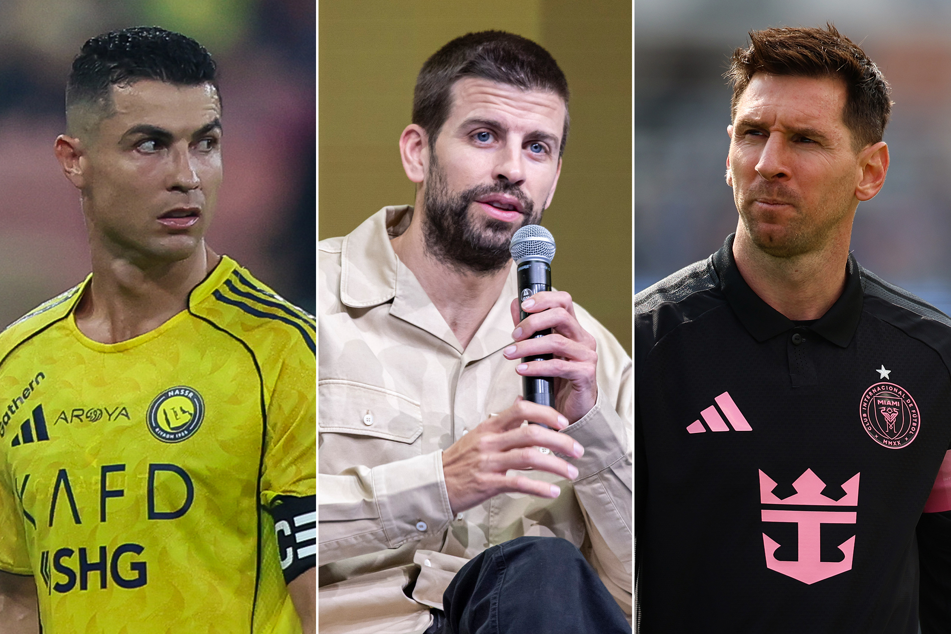 الموهبة مقابل الآلة.. بيكيه يقارن بين ميسي ورونالدو