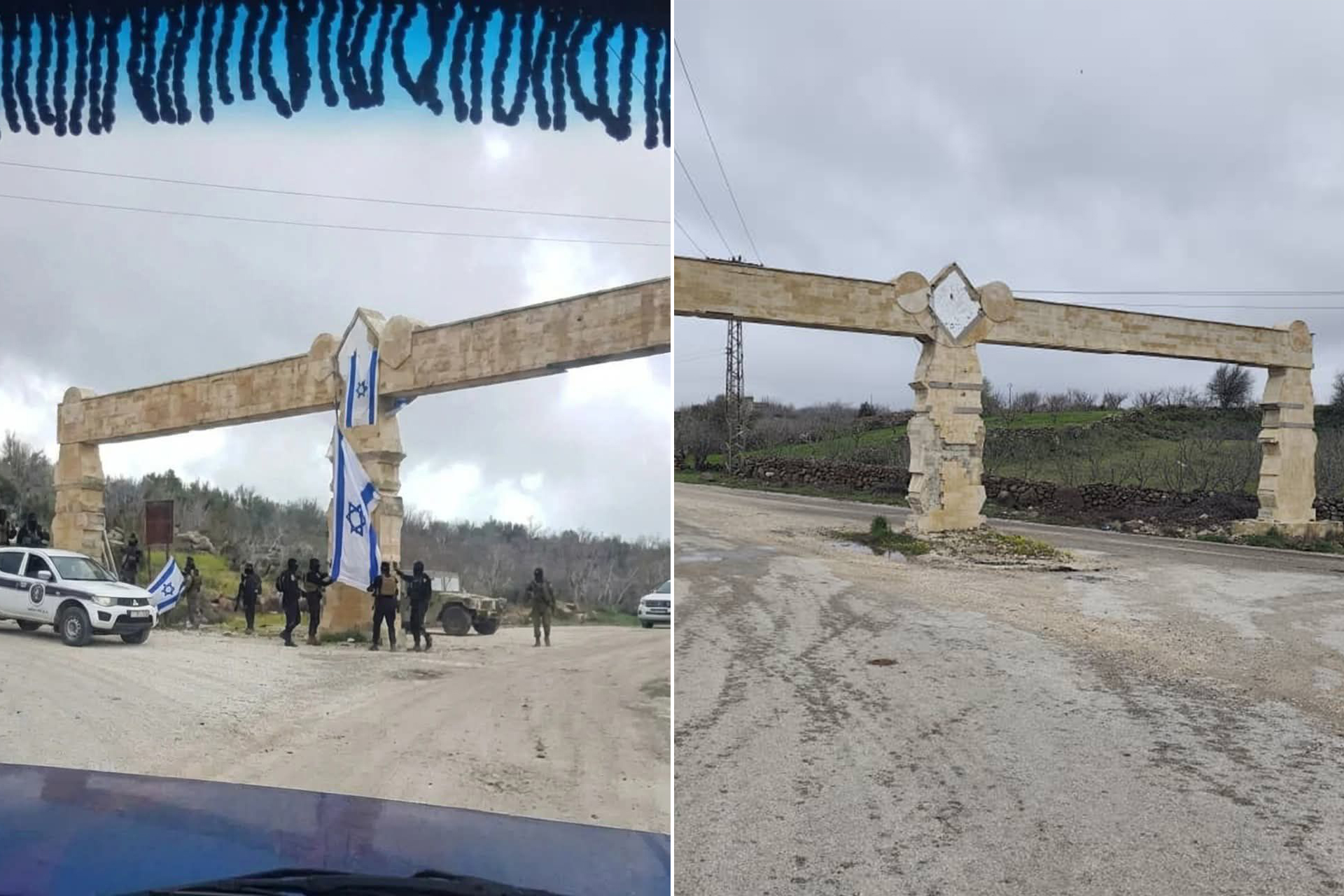 حقيقة رفع العلم الإسرائيلي على مدخل قرية سورية بالقنيطرة