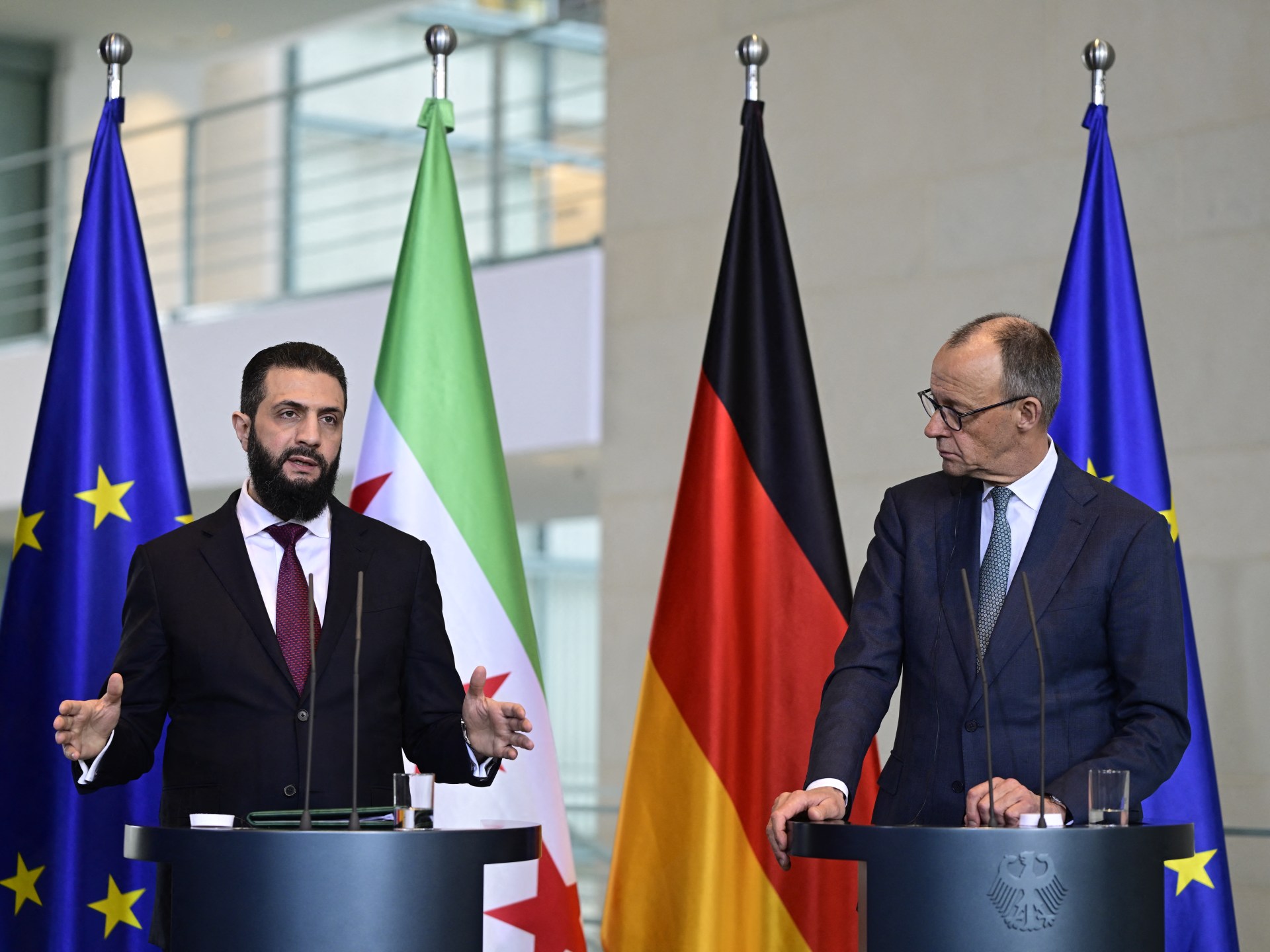 ميرتس يطرح إعادة 80% من السوريين في 3 سنوات والشرع يقدّم مقاربة "الهجرة الدائرية"