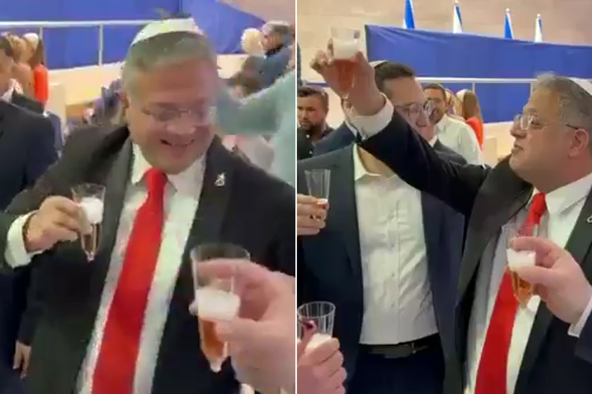 يلوّح بزجاجة "شامبانيا".. احتفال بن غفير بإقرار قانون إعدام الأسرى يثير غضبا واسعا