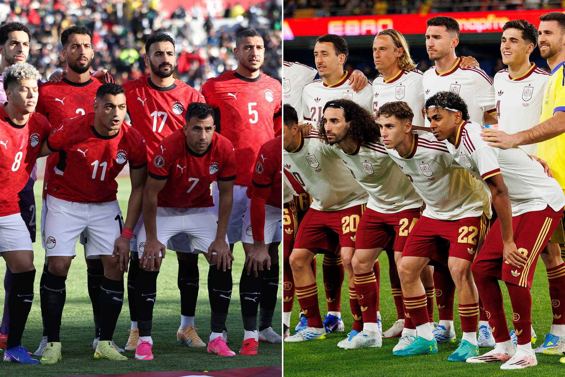 مباراة مصر ضد إسبانيا الودية.. الموعد والقنوات الناقلة والتشكيلتان المتوقعتان