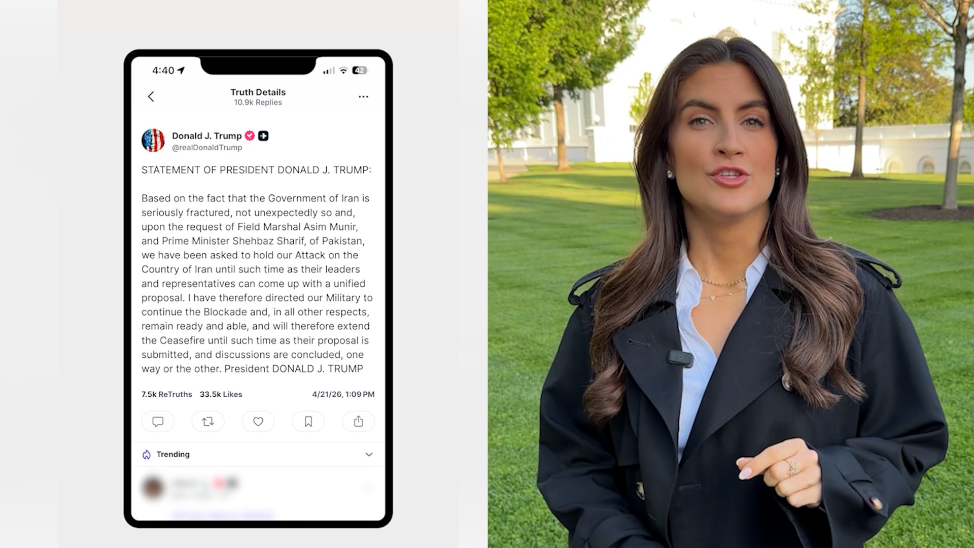 ما أسباب تمديد ترامب وقف إطلاق النار مع إيران؟.. مراسلة CNN توضح