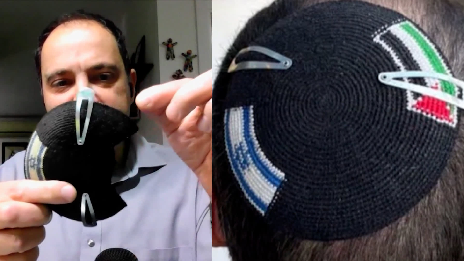 يهودي يُحتجز بسبب علمين على "كيباه" يرتديه.. والشرطة الإسرائيلية تقص العلم الفلسطيني