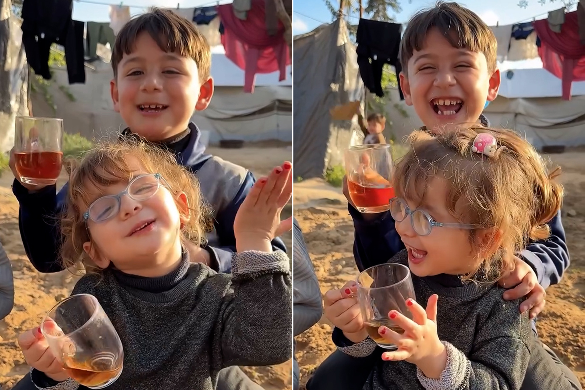 "إزاي أوصف لك يا حبيبي الشاي".. أطفال غزة يغنون للشاي بعفوية تخطف الأنظار