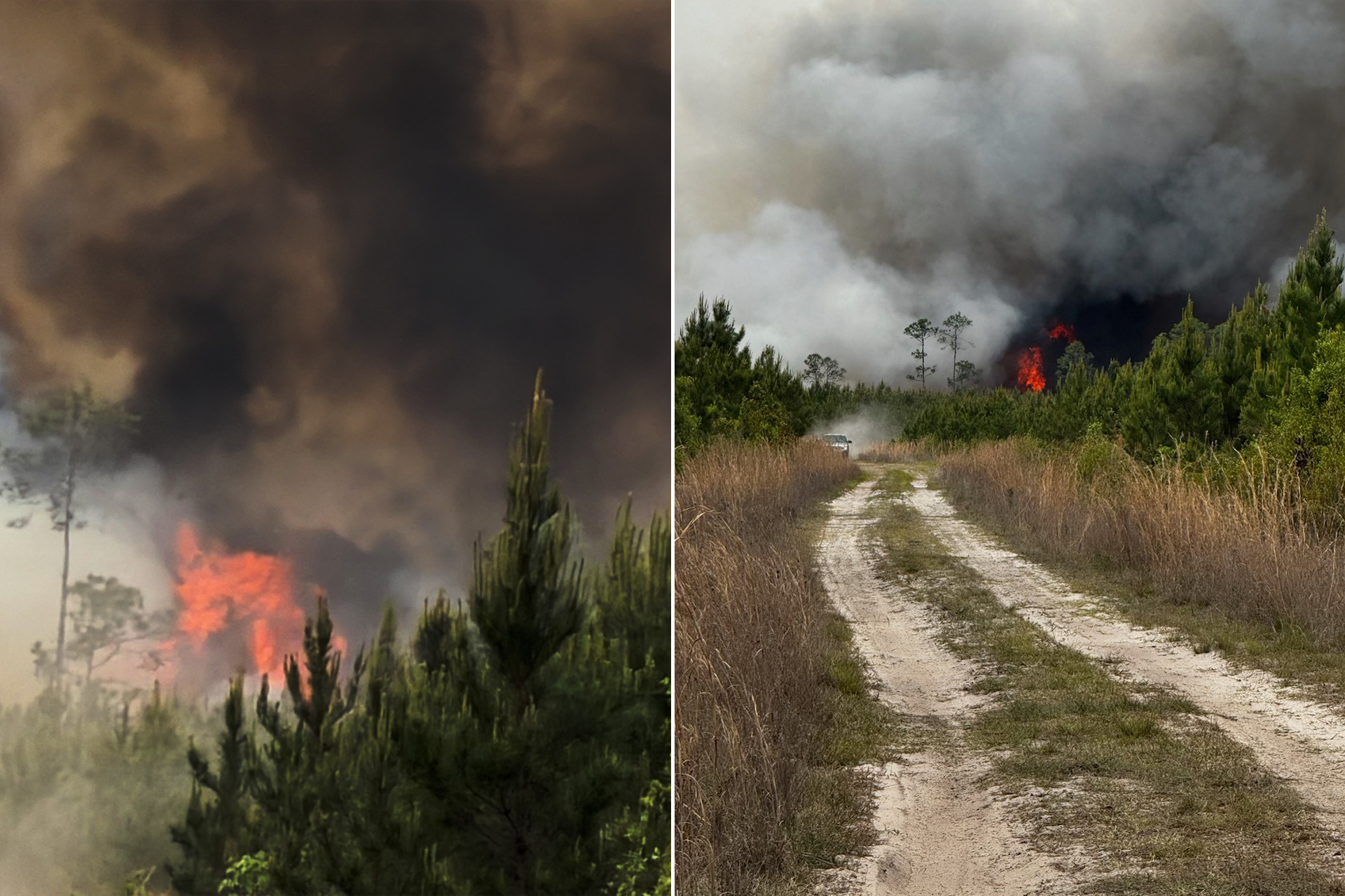 صور أقمار صناعية: حرائق تدمر منازل وتلتهم مساحات بمقاطعة برانتلي الأمريكية