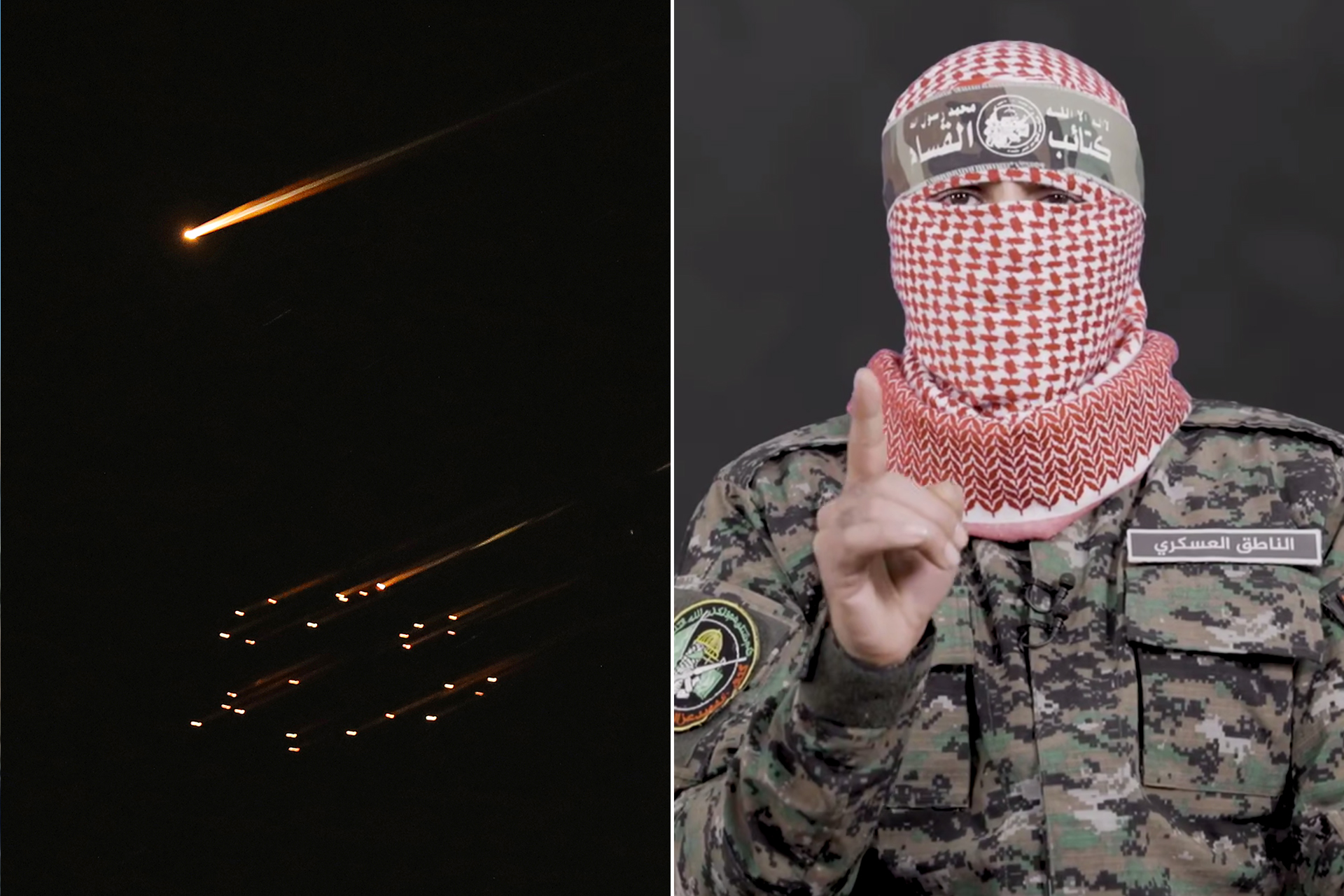 "حرب نجوم".. القسام تبث تسجيلا لتفاعل "الملثم" مع صواريخ إيران