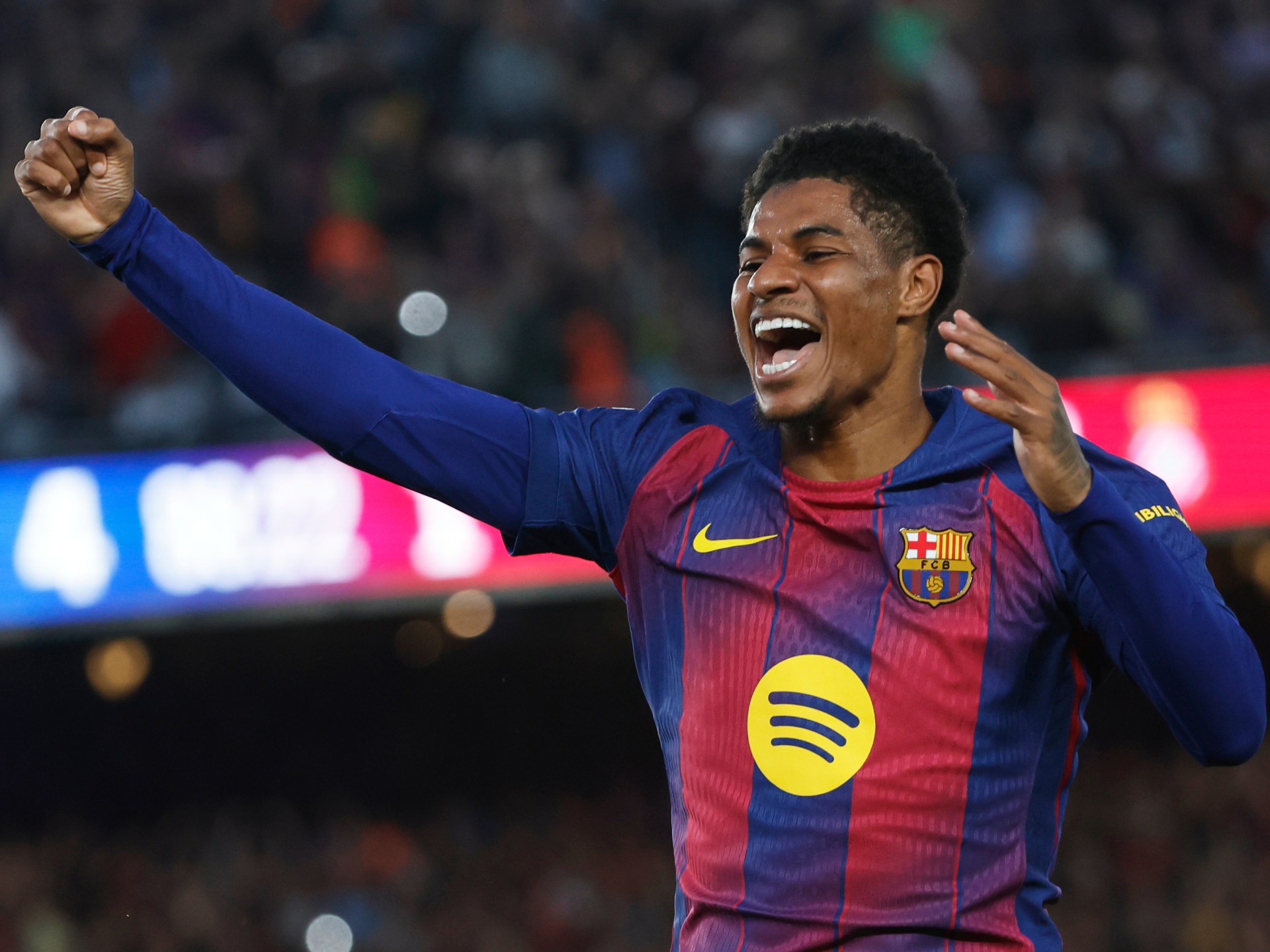 مستقبل راشفورد بين برشلونة ومانشستر يونايتد