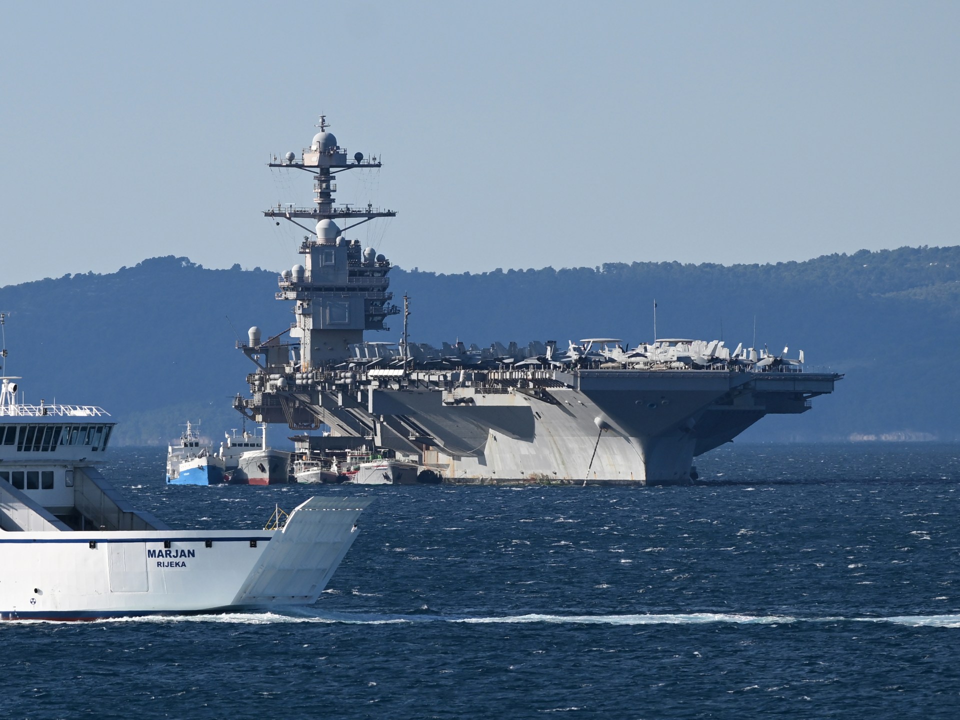 حاملة الطائرات الأمريكية "فورد" تغادر كرواتيا بعد إجراء إصلاحات