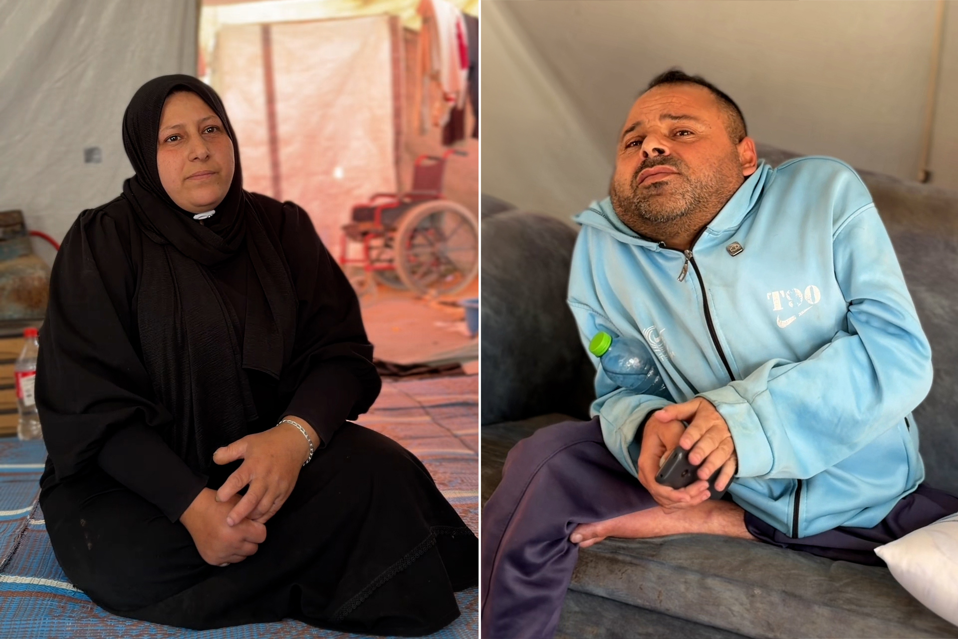 نهاد وزينب زوجان غزيّان يتقاسمان النزوح والمرض والكرسي المتحرك