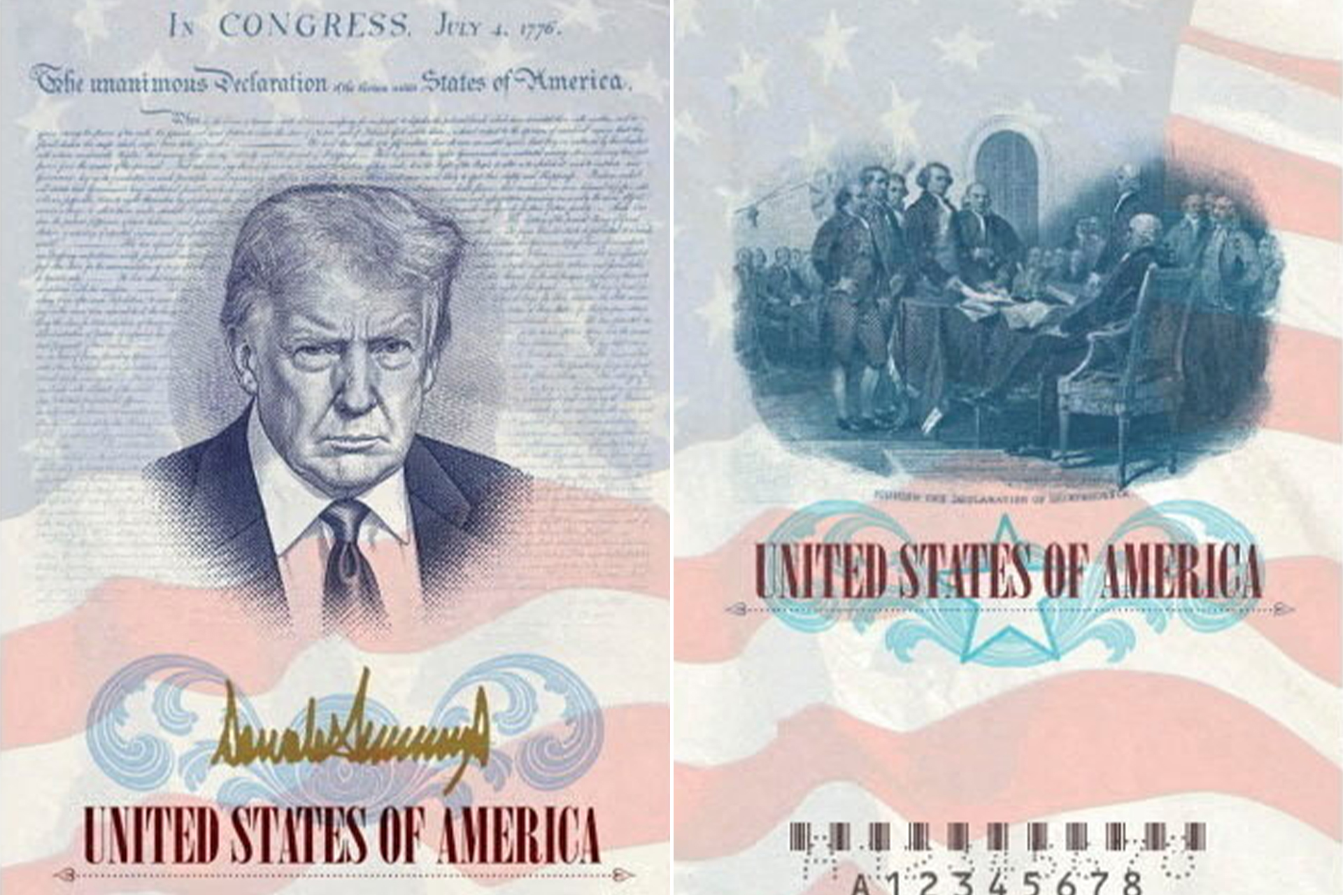 من الدولارات إلى جوازات السفر.. ترمب يريد ترك بصمته في كل مكان