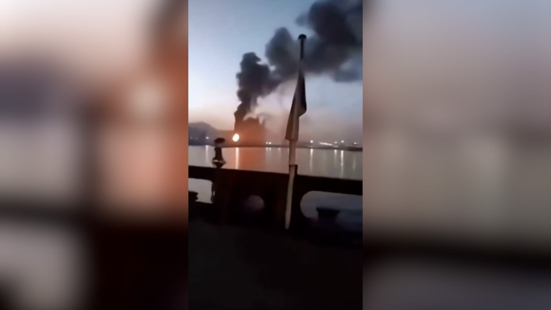 حريق يُصيب 3 أشخاص بجروح متوسطة إثر هجوم إيراني بمسيرة على ميناء نفطي بالإمارات