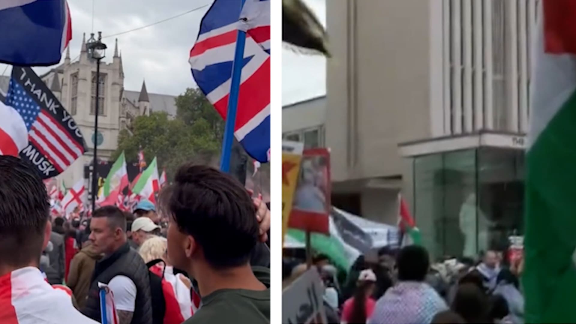 تزامن بين مسيرتي "توحيد المملكة" و"يوم النكبة المؤيدة للفلسطينيين" في لندن