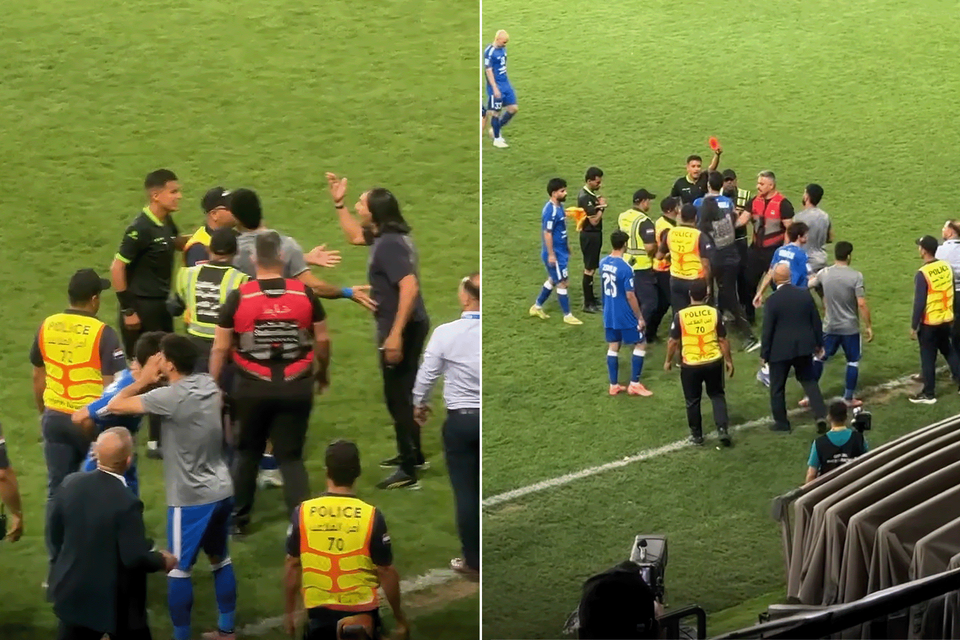 بالفيديو.. الاعتداء على الحكم ينهي مباراة الكهرباء والنجف في الدوري العراقي